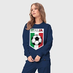 Костюм хлопковый женский Футбол Италии, цвет: тёмно-синий — фото 2