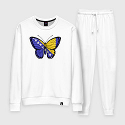 Костюм хлопковый женский Бабочка Босния и Герцеговина, цвет: белый