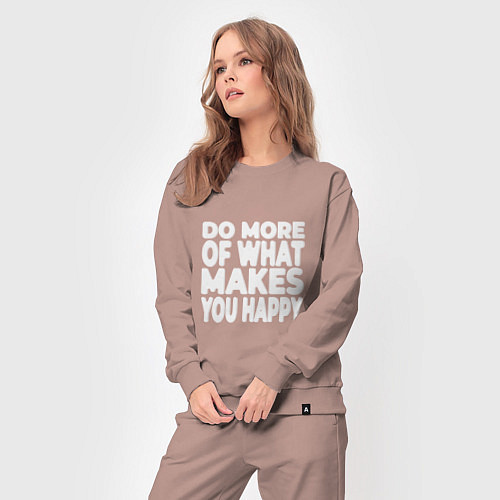 Женский костюм Надпись Do more of what makes you happy / Пыльно-розовый – фото 3