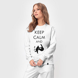 Костюм хлопковый женский Keep calm and judo, цвет: белый — фото 2