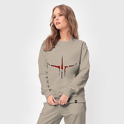 Костюм хлопковый женский Quake III logo, цвет: миндальный — фото 2