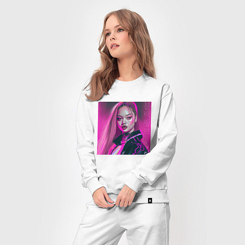 Женский костюм Blackpink Lisa аниме рисунок / Белый – фото 3