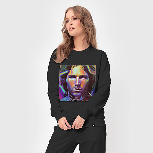 Женский костюм Jim Morrison neon portrait art / Черный – фото 3