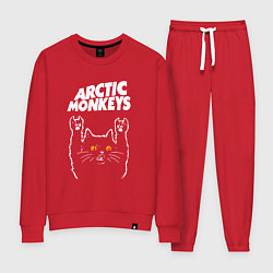 Костюм хлопковый женский Arctic Monkeys rock cat, цвет: красный