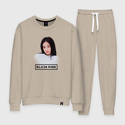 Костюм хлопковый женский Jennie Kim Blackpink, цвет: миндальный