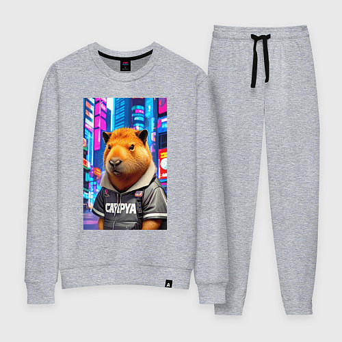 Женский костюм Cool capybara - urban style - neural network / Меланж – фото 1