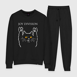Костюм хлопковый женский Joy Division rock cat, цвет: черный