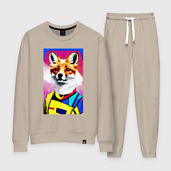 Костюм хлопковый женский Fox - pop art - fashionista, цвет: миндальный