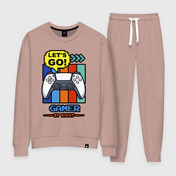 Костюм хлопковый женский Gamer by night, цвет: пыльно-розовый