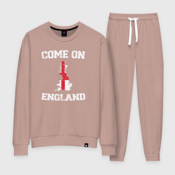 Костюм хлопковый женский Come on England, цвет: пыльно-розовый