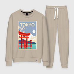 Костюм хлопковый женский Tokyo - japan, цвет: миндальный