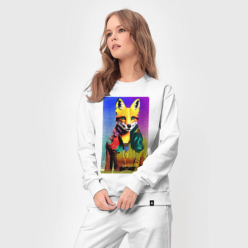 Женский костюм Fox girl - fashionista - pop art / Белый – фото 3