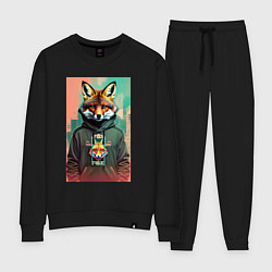 Костюм хлопковый женский Dude fox - urban style, цвет: черный