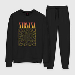 Костюм хлопковый женский Nirvana лого, цвет: черный