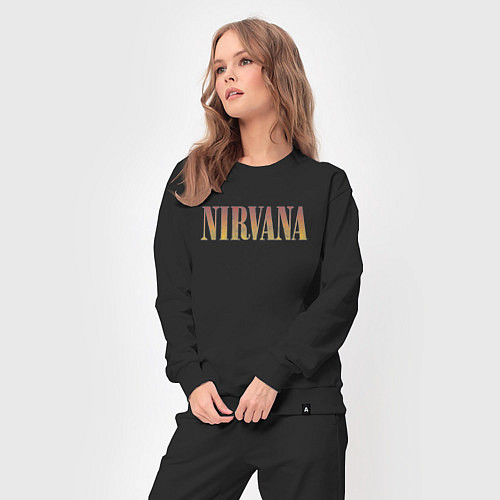 Женский костюм Nirvana logo / Черный – фото 3