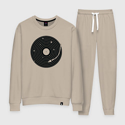 Костюм хлопковый женский Космический винил, цвет: миндальный