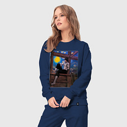 Костюм хлопковый женский Берсерк под небом Ван Гога, цвет: тёмно-синий — фото 2