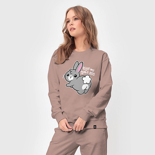 Женский костюм Поцелуй мою мягкую попку / Пыльно-розовый – фото 3