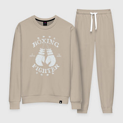 Костюм хлопковый женский Boxing fighter, цвет: миндальный