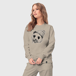 Костюм хлопковый женский Панда хипстер, цвет: миндальный — фото 2