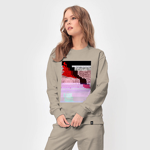 Женский костюм Abstract glitch / Миндальный – фото 3