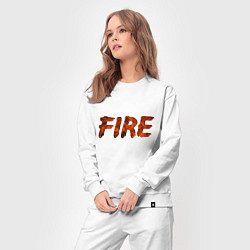 Костюм хлопковый женский Fire flame, цвет: белый — фото 2