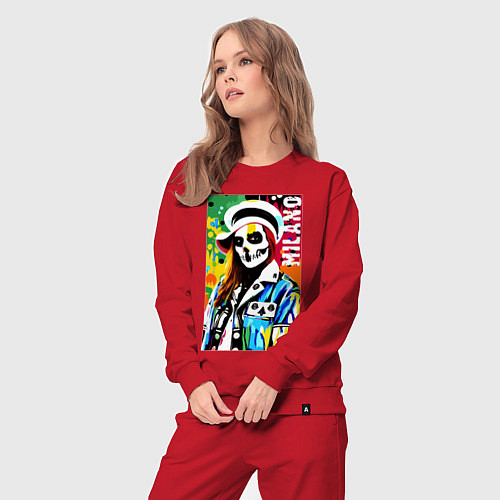 Женский костюм Skeleton fashionista - Milano - pop art / Красный – фото 3