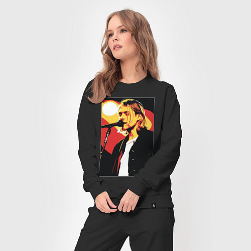 Женский костюм Курт Кобейн с микрофоном / Черный – фото 3