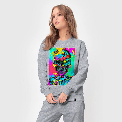 Женский костюм Cool skull - pop art - vogue / Меланж – фото 3