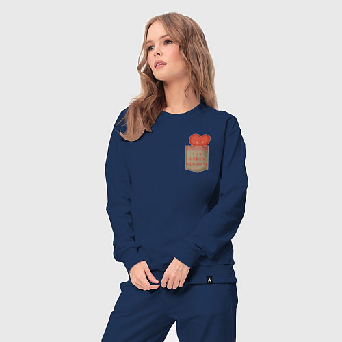 Женский костюм Карман здесь живет нежность / Тёмно-синий – фото 3