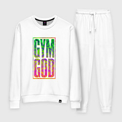 Костюм хлопковый женский Gym god, цвет: белый