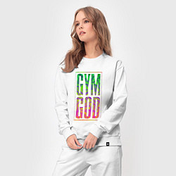 Костюм хлопковый женский Gym god, цвет: белый — фото 2