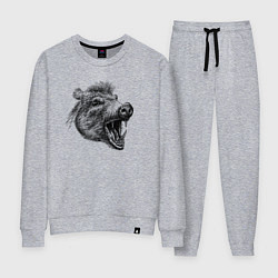 Костюм хлопковый женский Кабан рычит, цвет: меланж