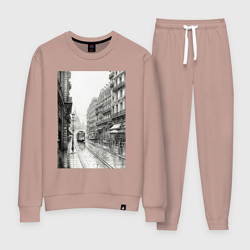 Женский костюм Черно-белый париж / Пыльно-розовый – фото 1