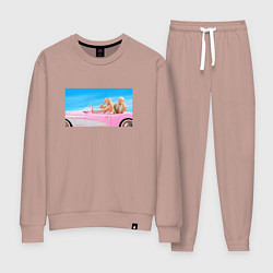 Костюм хлопковый женский Барби 2023, цвет: пыльно-розовый