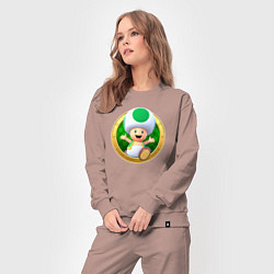 Костюм хлопковый женский Тоад значок, цвет: пыльно-розовый — фото 2