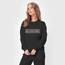 Костюм хлопковый женский Black pink - logotype - South Korea, цвет: черный — фото 2