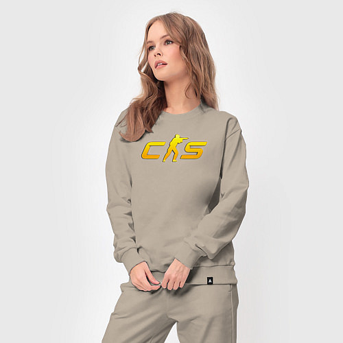 Женский костюм CS2 yellow logo / Миндальный – фото 3