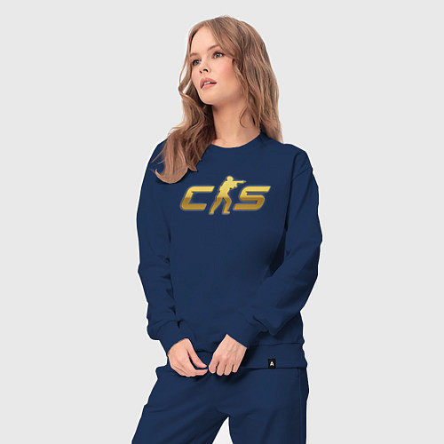 Женский костюм CS 2 gold logo / Тёмно-синий – фото 3