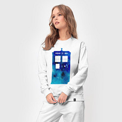 Костюм хлопковый женский Space tardis, цвет: белый — фото 2