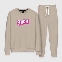 Костюм хлопковый женский Baby: pink barbie style, цвет: миндальный