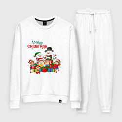 Костюм хлопковый женский Мэри крисмас - новогодние герои, цвет: белый