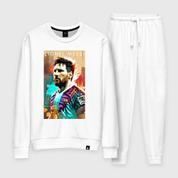 Костюм хлопковый женский Lionel Messi - football - striker, цвет: белый