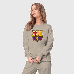 Костюм хлопковый женский Barcelona fc sport, цвет: миндальный — фото 2
