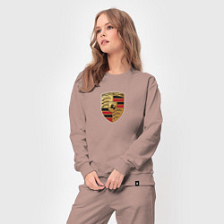 Костюм хлопковый женский Porsche sport auto, цвет: пыльно-розовый — фото 2
