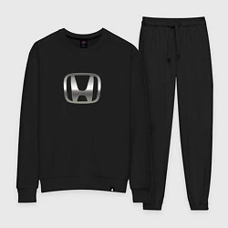 Костюм хлопковый женский Honda sport auto silver, цвет: черный