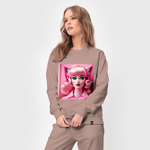 Женский костюм Barbie cat / Пыльно-розовый – фото 3