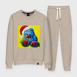 Женский костюм Плюшевый синий Санта мишка