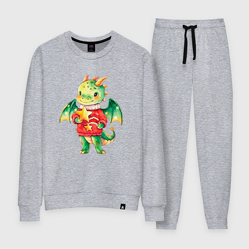 Женский костюм Новогодний милый дракончик / Меланж – фото 1