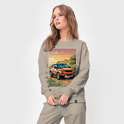 Костюм хлопковый женский Land rover evoque, цвет: миндальный — фото 2